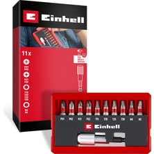Orijinal Einhell Bit Seti – 11 Parça (25 mm S2 Çelik Bitler, Ph / Pz / T / H Profilleri, 60 mm Hızlı Değiştirilebilir Bit Tutucu – Crv, Açılır Standlı Cep Kaseti) - 49118663