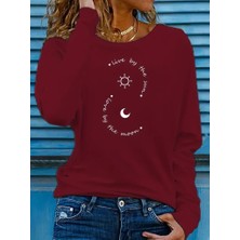 Nova Epoxy Art   Kadın Uzun Kollu Bisiklet Yaka Desenli Viskon Bluz