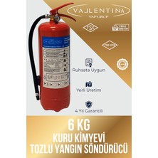 Vallentina 6 kg Kuru Kimyevi Tozlu Yangın Söndürme Cihazı Tse-Hyb Belgeli Yüksek Performanslı