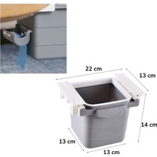 Sinerjim Mini Masa Çöp Kovası Plastik Tezgah Altı Geri Çekilebilir Yapışkanlı Görünmez Bölme Pratik