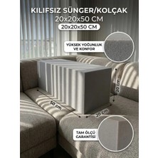 TURKISHRUG KINGDOM Kılıfsız Kolçak Süngeri - Araç Içi Kol Dayama, Ev ve Bahçe Mobilyası Minderi 20X20X50 cm 1 Adet