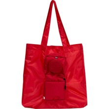 20322-0021 1x1 Lego® Yapım Parçası Kendinden Kılıflı Tote Çanta - Kırmızı