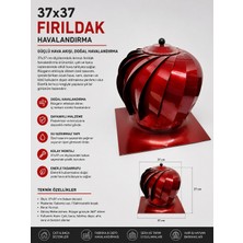 Dorello 500 lük Rüzgar Gülü Baca Fırıldağı Döner Şapka Esmatik 37X37 cm Dayanıklı Tasarım