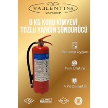 Vallentina 6 kg Kuru Kimyevi Tozlu Yangın Söndürme Cihazı Tse-Hyb Belgeli Yüksek Performanslı