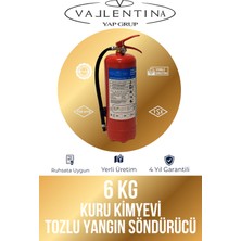 Vallentina 6 kg Kuru Kimyevi Tozlu Yangın Söndürme Cihazı Tse-Hyb Belgeli Yüksek Performanslı