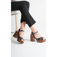 Analin Shoes Kadın Hakiki Deri Platform Topuklu Sandalet