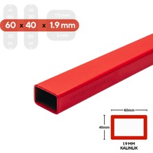 MM DEMİR MARKET mm Demir MARKET-60X40X1,9 mm Boyalı Kutu Profil 1 Metre/ 1.5 Metre | Çelik Profil | Kaynaklanabilir Metal Profil