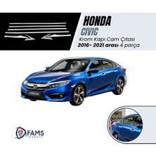 Fams Otomotiv  Honda Civic X Krom Cam Çıtası 8 Parça 2016> Paslanmaz Çelik