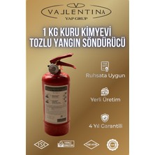 Vallentina 1 kg Yangın Söndürme Cihazı Tse-Hyb/ce Belgeli 4 Yıl Garantili(Tüvtürk Onaylı)