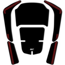 Gp Kompozit Honda Forza 250 2018-2026 Uyumlu Yeni Seri Tank Pad Siyah-Kırmızı