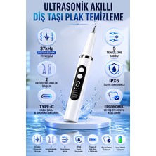 Merwish Ultrasonik Akıllı Diş Taşı ve Plak Temizleme Cihazı 37KHZ 5 Modlu Type-C Şarjlı Ipx6 Suya Dayanıklı 2 Başlıklı