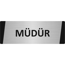 Özarslan Dizayn Müdür Metal Uyarı Levhası 10X20 cm Gümüş Renk