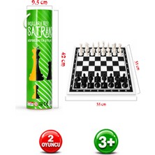 Alay Ticaret Rulo Çantalı Okul Satranç Takımı 35x35 cm Kaliteli Plastik Malzeme ile