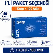 Prozirve Tenty 403 Mavi Nitril Muayene Eldiveni 100 Lü Paket Pudrasız Lateks Içermez Tek Kullanımlık