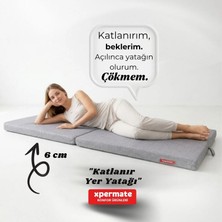 Xpermate Katlanır Sünger Yatak Tek Kişilik Yer Yatağı Misafir Kamp Yatağı Yıkanabilir Kılıf 70x180x6
