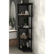 The Violett Decoline Banyo Rafı 5 Katlı Moblen Modern Organizer Depolama Ünitesi-Beyaz