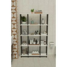 The Violett Ravina 5 Katlı Banyo Düzenleyici | Çok Raflı Banyo Organizeri | Çok Amaçlı Banyo Düzenleyici - Beyaz