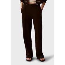 Calvin Klein Logolu Bel Detaylı Geniş Paça Pantolon LV047G253GTO2 Bayan Pantolon LV047G253G To2