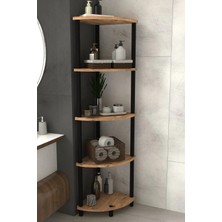 The Violett Decoline Banyo Rafı 5 Katlı Moblen Modern Organizer Depolama Ünitesi-Atlantik Çam