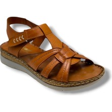 Ellanor S-050-26 Hakiki Deri Anatomik Taban Kadın Sandalet