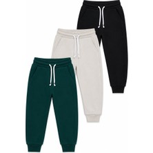 Yiğit Butik Erkek Çocuk 3’lü Jogger Eşofman Altı 4-12 Yaş Bel Lastikli Bağcıklı Cepli Pantolon