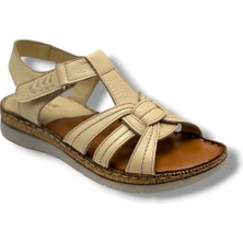 Ellanor S-050-26 Hakiki Deri Anatomik Taban Kadın Sandalet