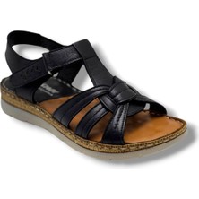 Ellanor S-050-26 Hakiki Deri Anatomik Taban Kadın Sandalet
