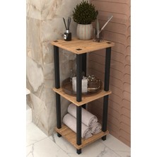 The Violett Viva 3 Katlı Çok Amaçlı Banyo Rafı Organizer-Beyaz