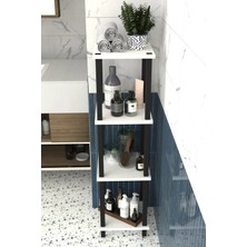 The Violett Viva 4 Katlı Çok Amaçlı Banyo Rafı Organizer-Beyaz