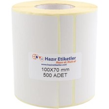 MarkEntegra Kargo Etiketi Eko Termal Etiket 100MM x 70MM Ruloda 500 Adet 40MM Kuka Çapında Direk Termal Transfer Etiketi