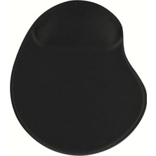 MarkEntegra Oval Baskılı Bilek Destekli Tip Kaymaz Taban Optik Bilgisayar Notebook Mouse Pad Maus Pad (Siyah Düz)