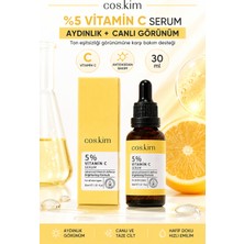 Cos.kim 5% C Vitamini  ve Aydınlatıcı, Antioksidan Cilt Bakım Serumu | 5% Vitamin C Serum 30 ml