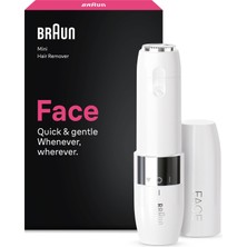 Braun FS1000 Mini Yüz Tüy Alma Makinesi Pil ve Temizleme Fırçası, Seyahat Boy, Kablosuz Kullanım