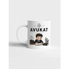 Kupa Bardak Fabrikası Avukat Temalı Baskılı Beyaz Porselen Kupa Bardak