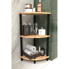 The Violett Decoline Banyo Rafı 3 Katlı Moblen Modern Organizer Depolama Ünitesi- Meşe