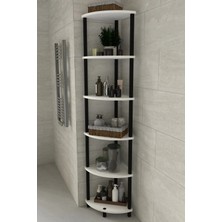 The Violett Decoline Banyo Rafı 6 Katlı Moblen Modern Organizer Depolama Ünitesi-Beyaz