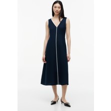 Tommy Hilfiger Contrast Bındıng Ns Strap Dress Kadın Mavi Elbise - WW0WW49907