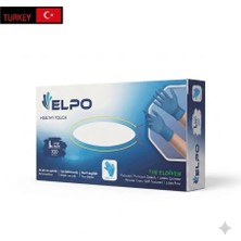ELPO Mavi Tpe Esnek Tek Kullanımlık Pudrasız Eldiven Large 100'LÜ Paket