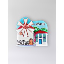 Mundy Sığacık Polyester Kabartmalı Magnet 6 x 6,5 cm Dekoratif Hediyelik Buzdolabı Süsü (KOD:1467)