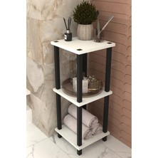 The Violett Viva 3 Katlı Çok Amaçlı Banyo Rafı Organizer-Beyaz