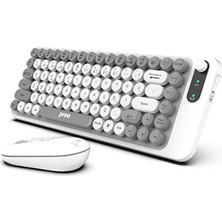 Preo K10 Sessiz Combo Kablosuz Klavye Mouse Seti Beyaz