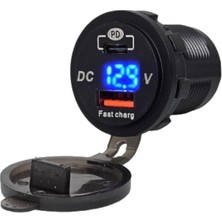 Swion OBUS KARAVAN Pano Tip Voltmetreli 2'li Usb 3.0 + Type-C ButonluIC-266D-6