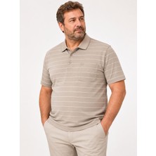 Baba Pant Simenti,polo Yaka, Pamuklu,cepli,likralı ,baba Tişört_çizgili Açık Kahve