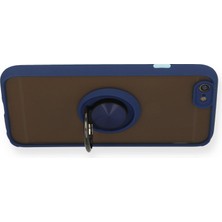 Bezos iPhone 6 Kılıf Montreal Yüzüklü Silikon Kapak - Lacivert