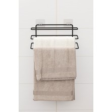 Zabata Yapışkanlı 3 Katlı Havlu Asıcı Raf Banyo Düzenleyici Metal Havlu Tutacağı Organizer Havluluk Rafı