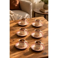 Porsima 0643 12 Parça Porselen Türk Kahve Fincan Takımı - Kahve Fincan Seti - 90ML
