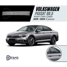 Vw Passat B8.5 Krom Cam Çıtası 4 Parça 2019- 2023 Arası Paslanmaz Çelik