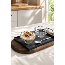 Porsima RYGX077 Torina 6lı Cam Kase Puding Tatlı ve Dondurma Kasesi Kahvaltılık Kase Seti Çerez Kasesi 200ML