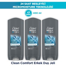 Dove Men +Care Duş Jeli Body, Face&hair Clean Comfort 400 ml X3