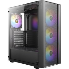 Antec AX65 Argb, 4 x 120MM Argb Fan Dahil, Yüksek Hava Akışlı Mesh Ön Panel, Temperli Cam Yan Panel, Orta Kule Atx Oyuncu Bilgisayar Kasası - Siyah